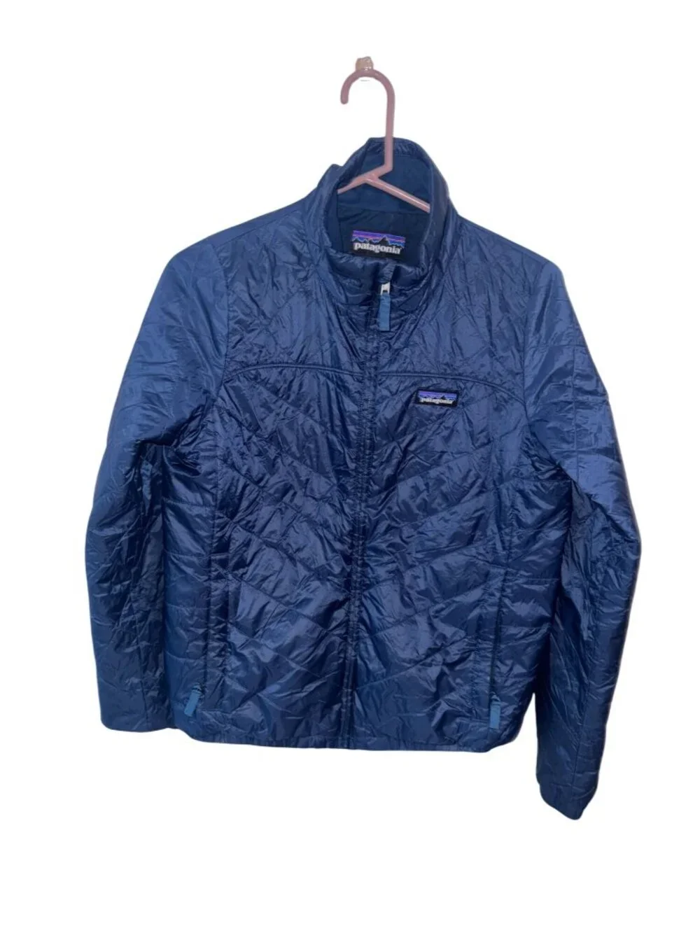 Patagonia Mens Blue Quilted Nylon Jacket M Lightweight Recycled Insulation - Picture 1 of 8